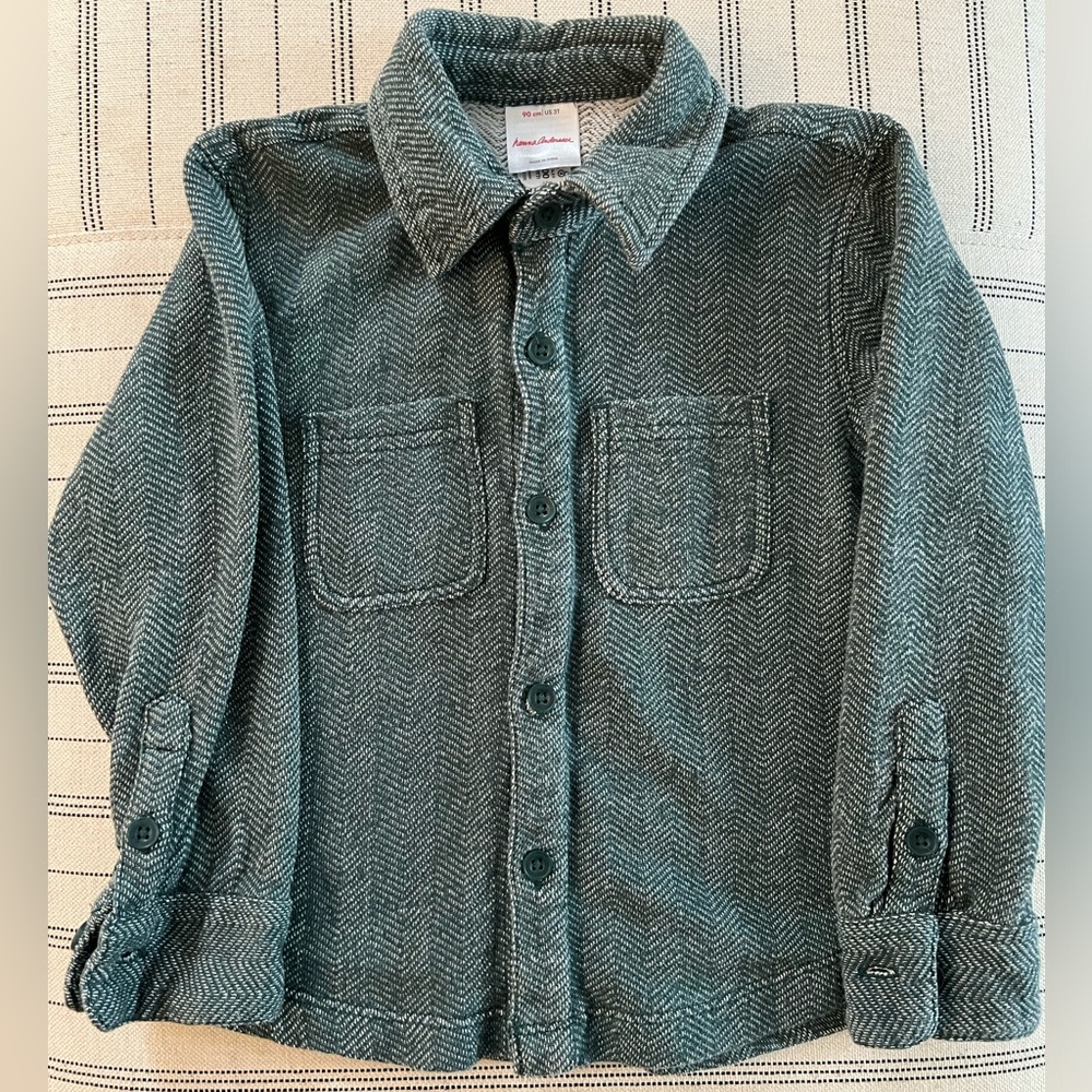 Hanna Andersson Herringbone Button Down Shirt